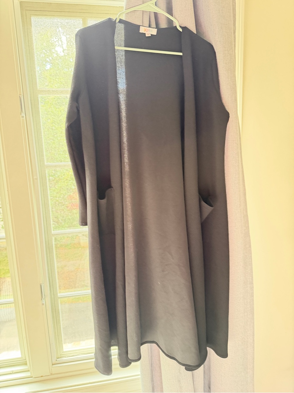LuLaRoe Black Open-Front Long Cardigan